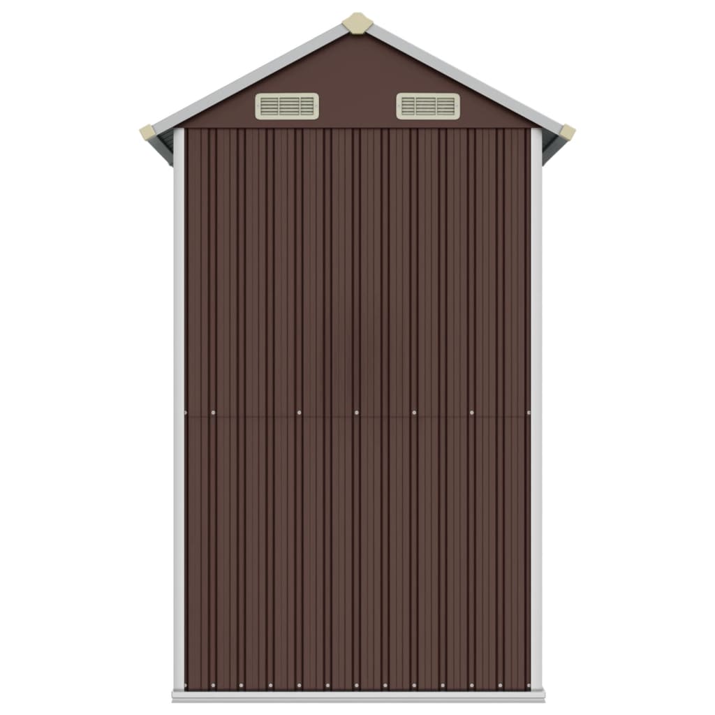 Barna horganyzott acél kerti fészer 192x152,5x237 cm