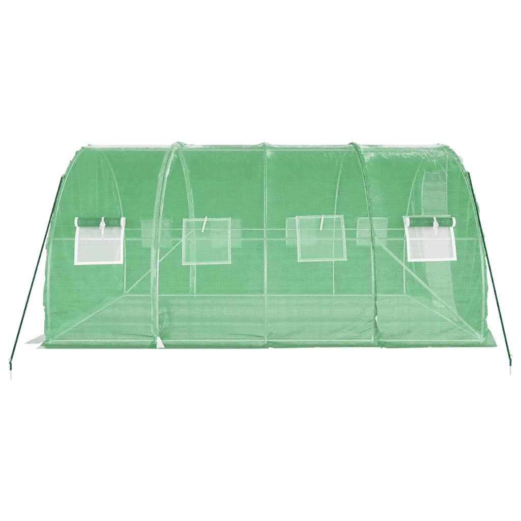 Zöld acélvázas melegház 12 m² 4 x 3 x 2 m