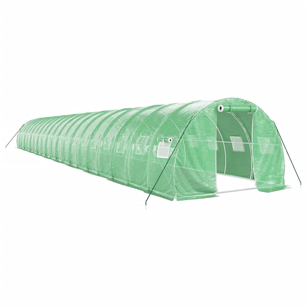 Zöld acélvázas melegház 60 m² 20 x 3 x 2 m