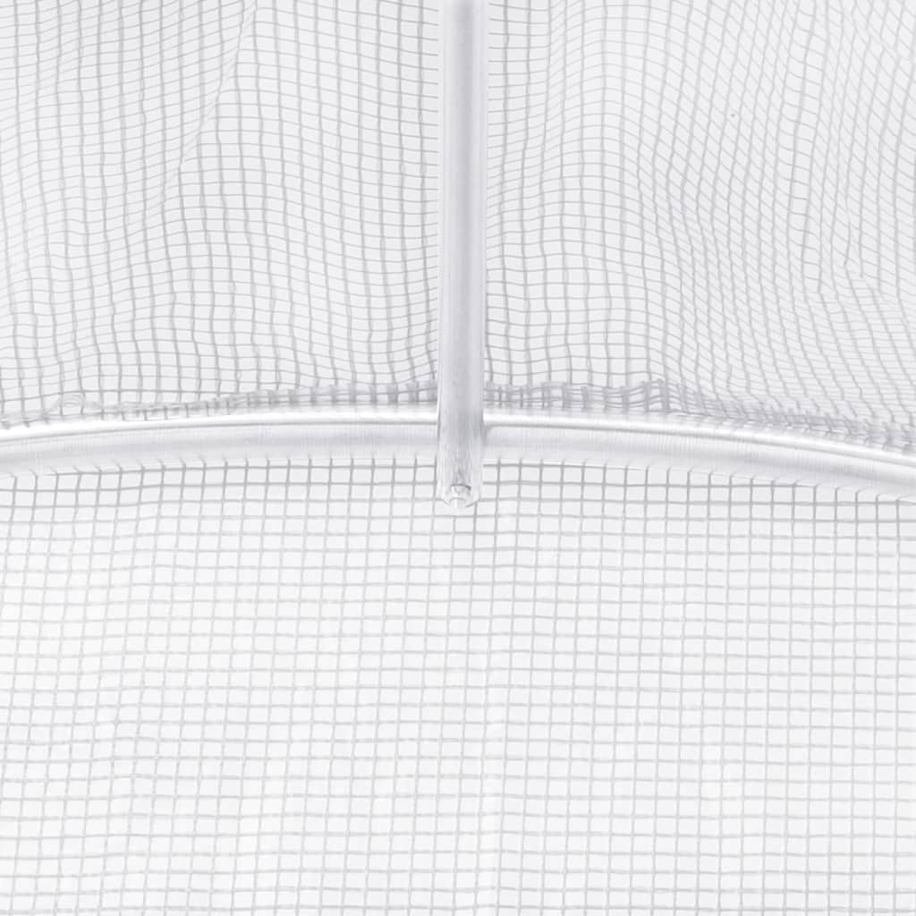 Fehér acélvázas melegház 54 m² 18 x 3 x 2 m