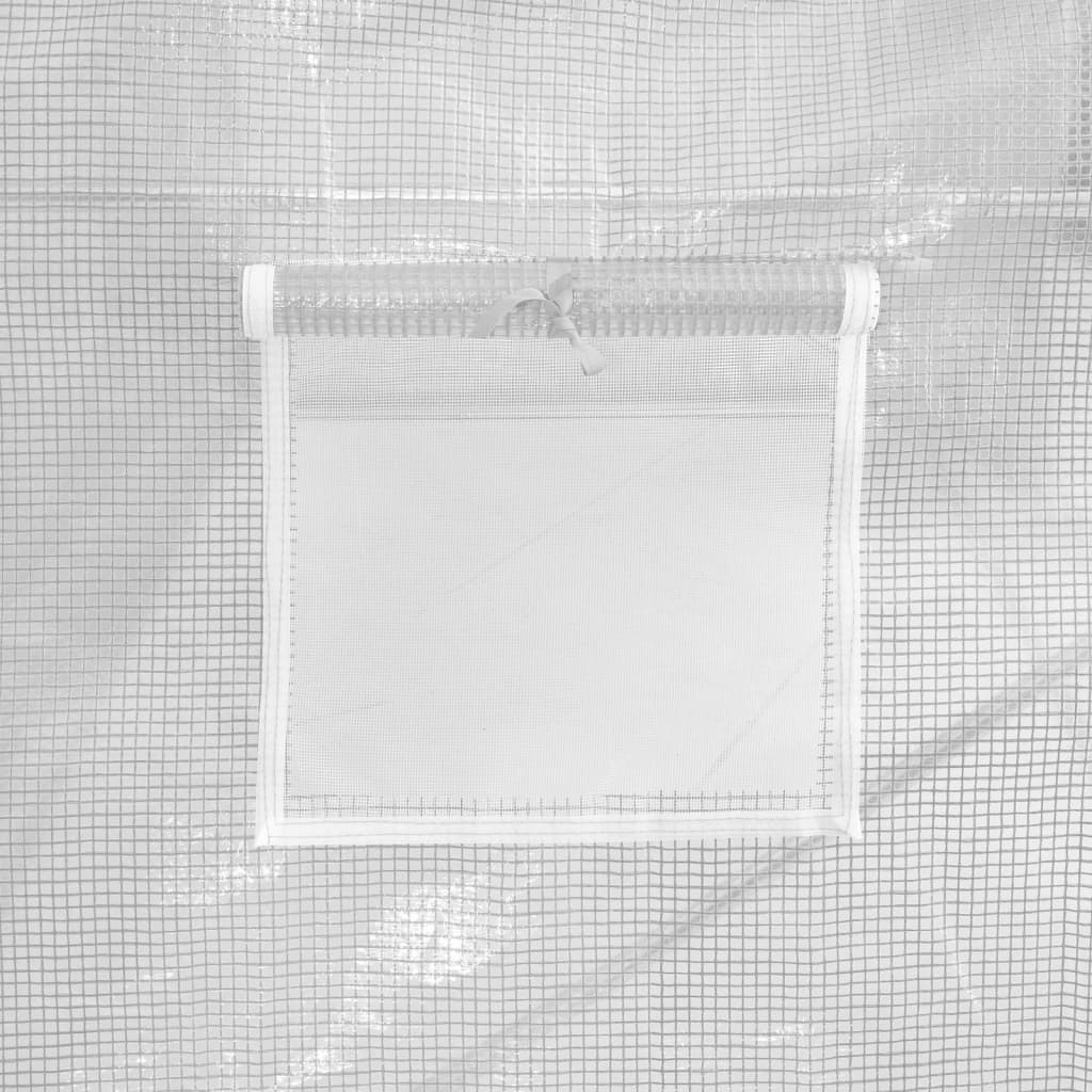 Fehér acélvázas melegház 54 m² 18 x 3 x 2 m