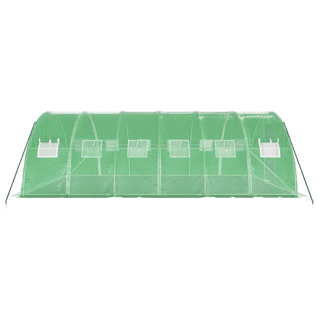 Zöld acélvázas melegház 24 m² 6 x 4 x 2 m