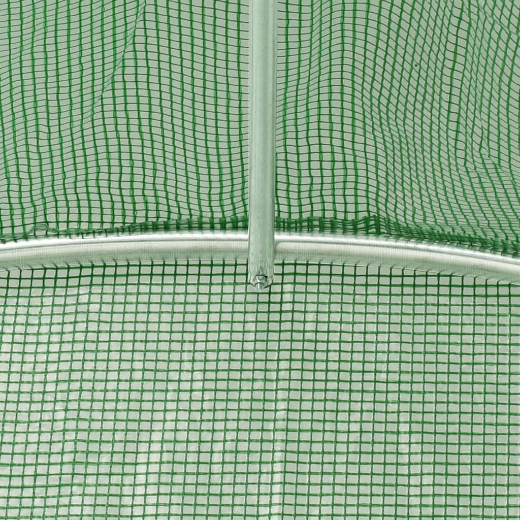 Zöld acélvázas melegház 108 m² 18 x 6 x 2,85 m