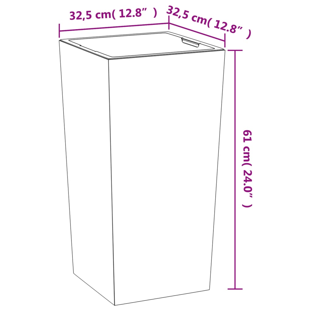 Szürke pp ültetvény kivehető belsővel 21/49 l beton megjelenés