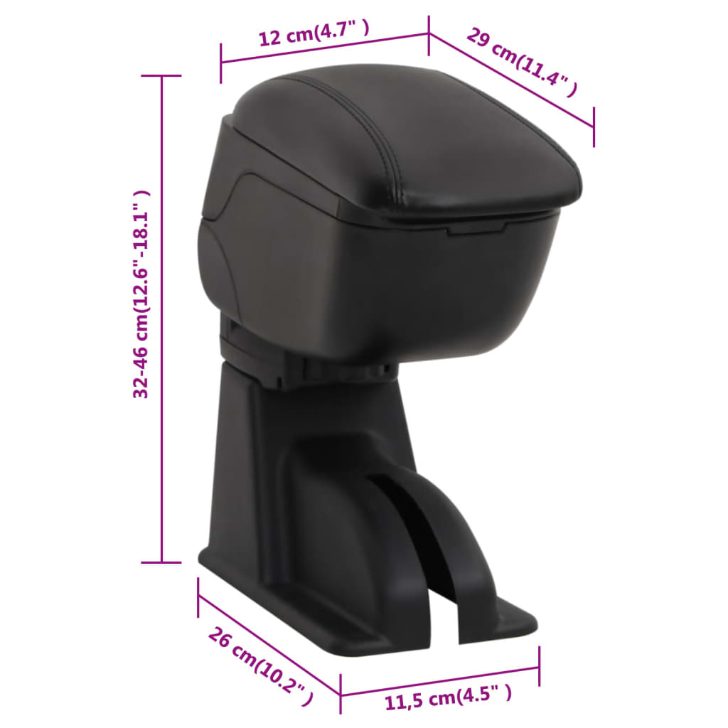 Autó karfája fekete 12x29x(32-46) cm abs