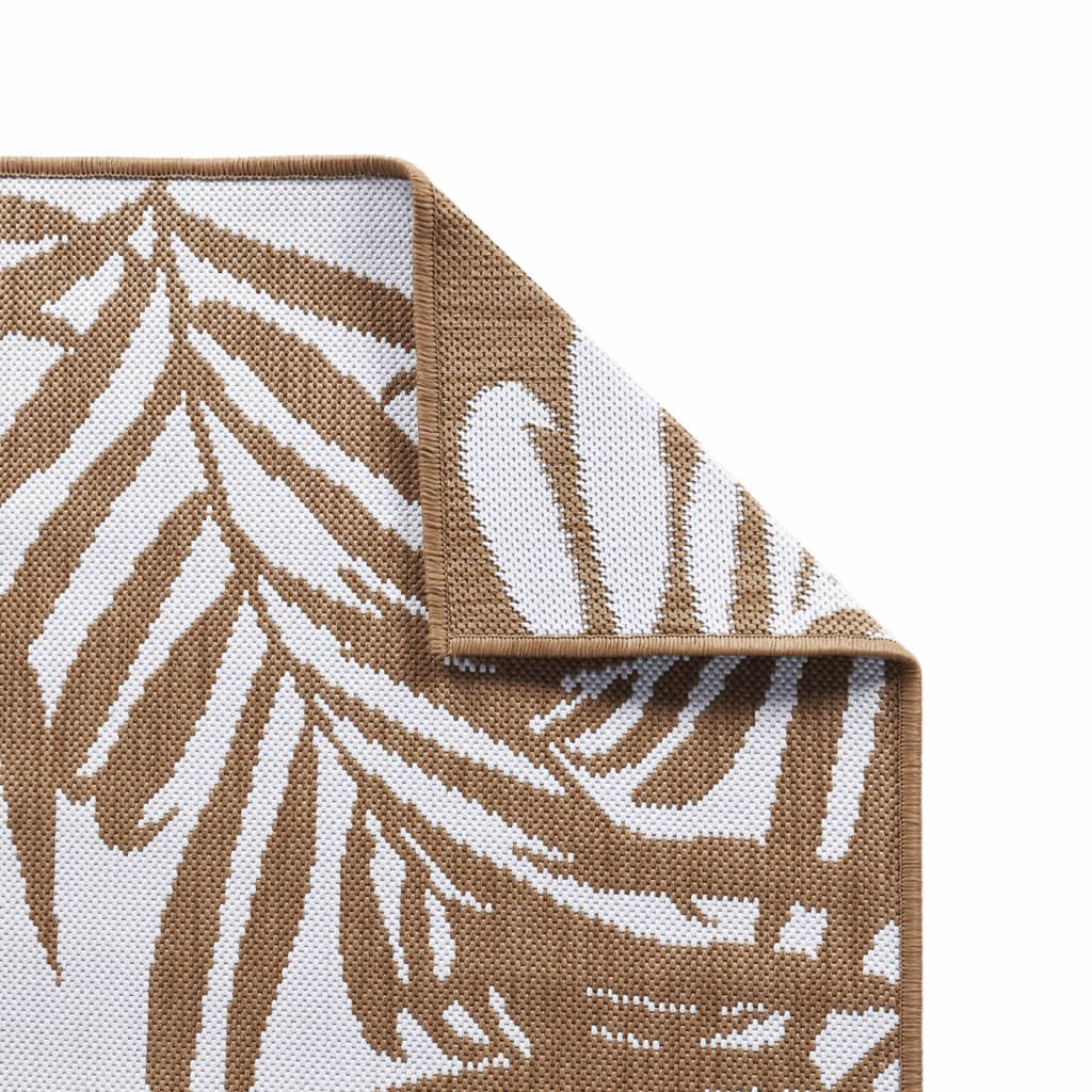 Barna és fehér megfordítható kültéri szőnyeg 80 x 150 cm