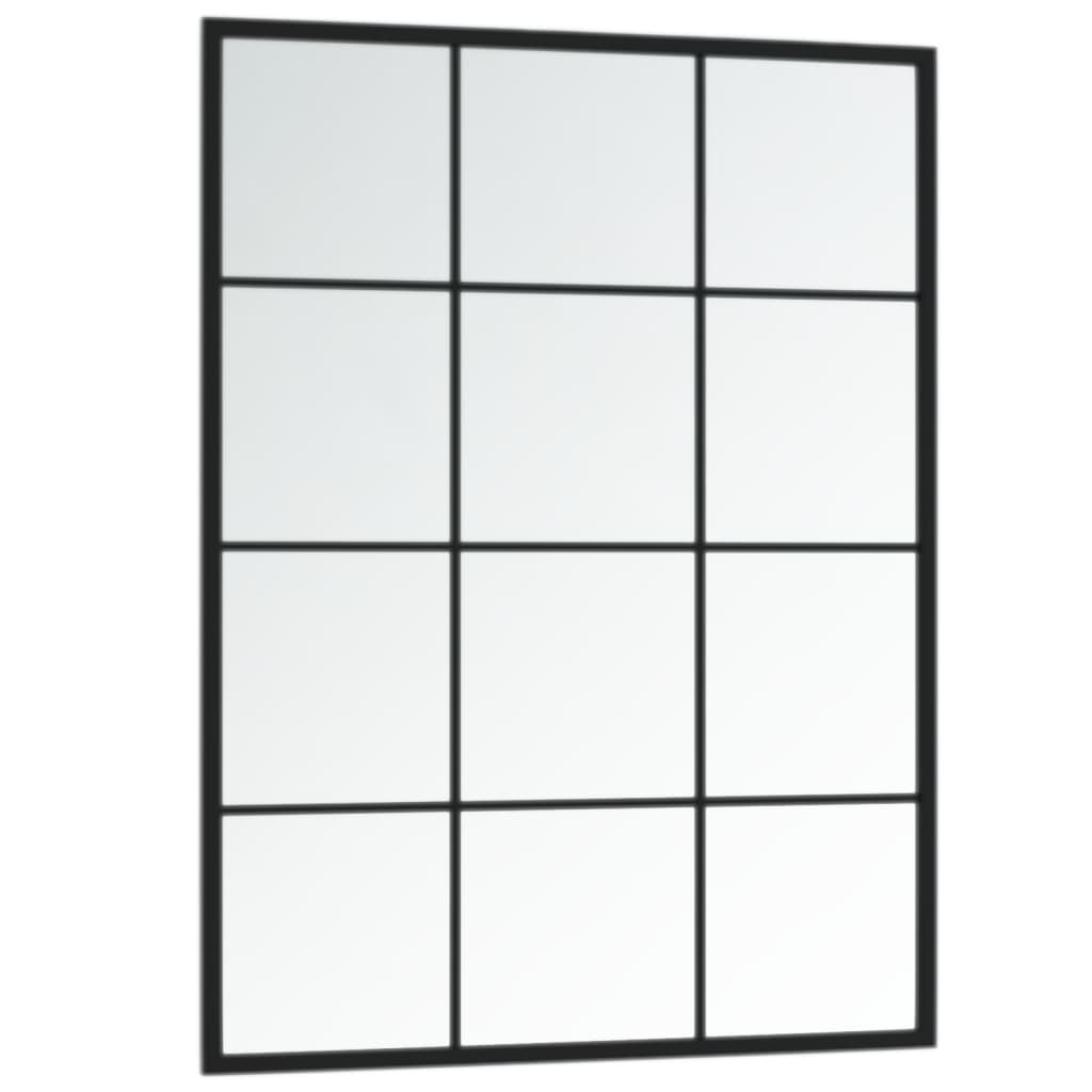2 db fekete fém fali tükör 80x60 cm