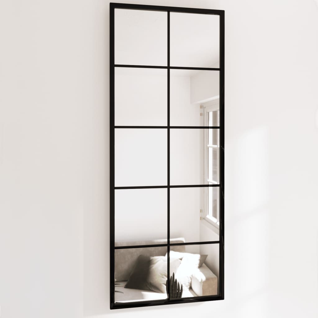 2 db fekete fém fali tükör 100x40 cm 2 db fekete fém fali tükör 100x40 cm