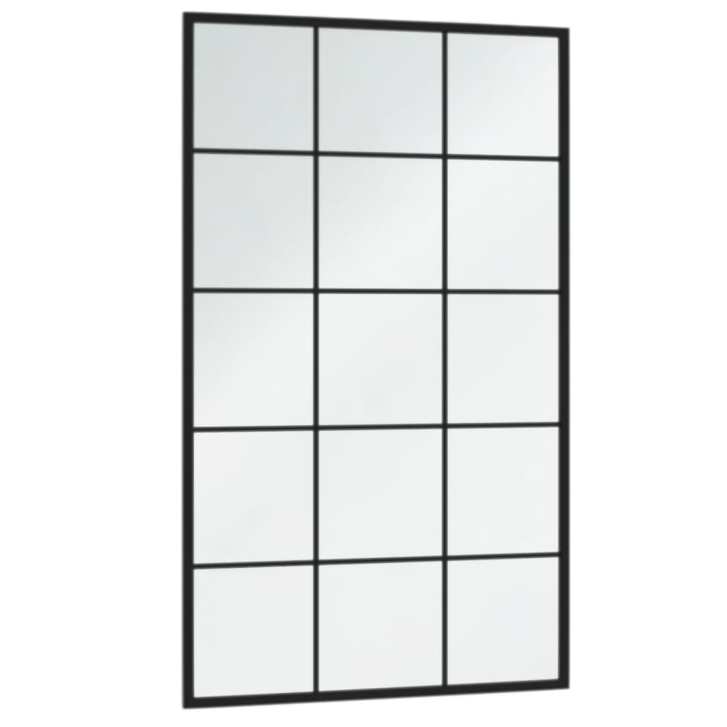 4 db fekete fém fali tükör 100x60 cm