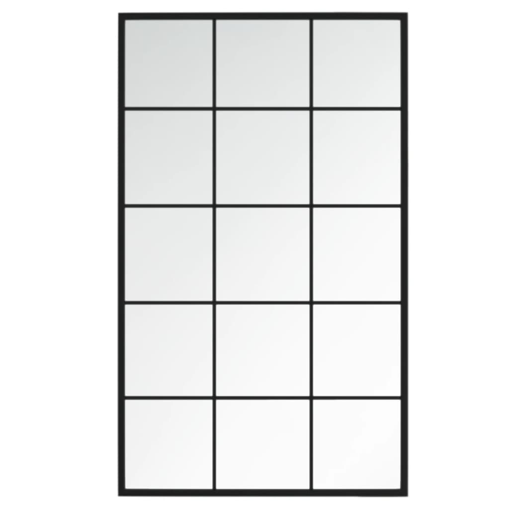 4 db fekete fém fali tükör 100x60 cm