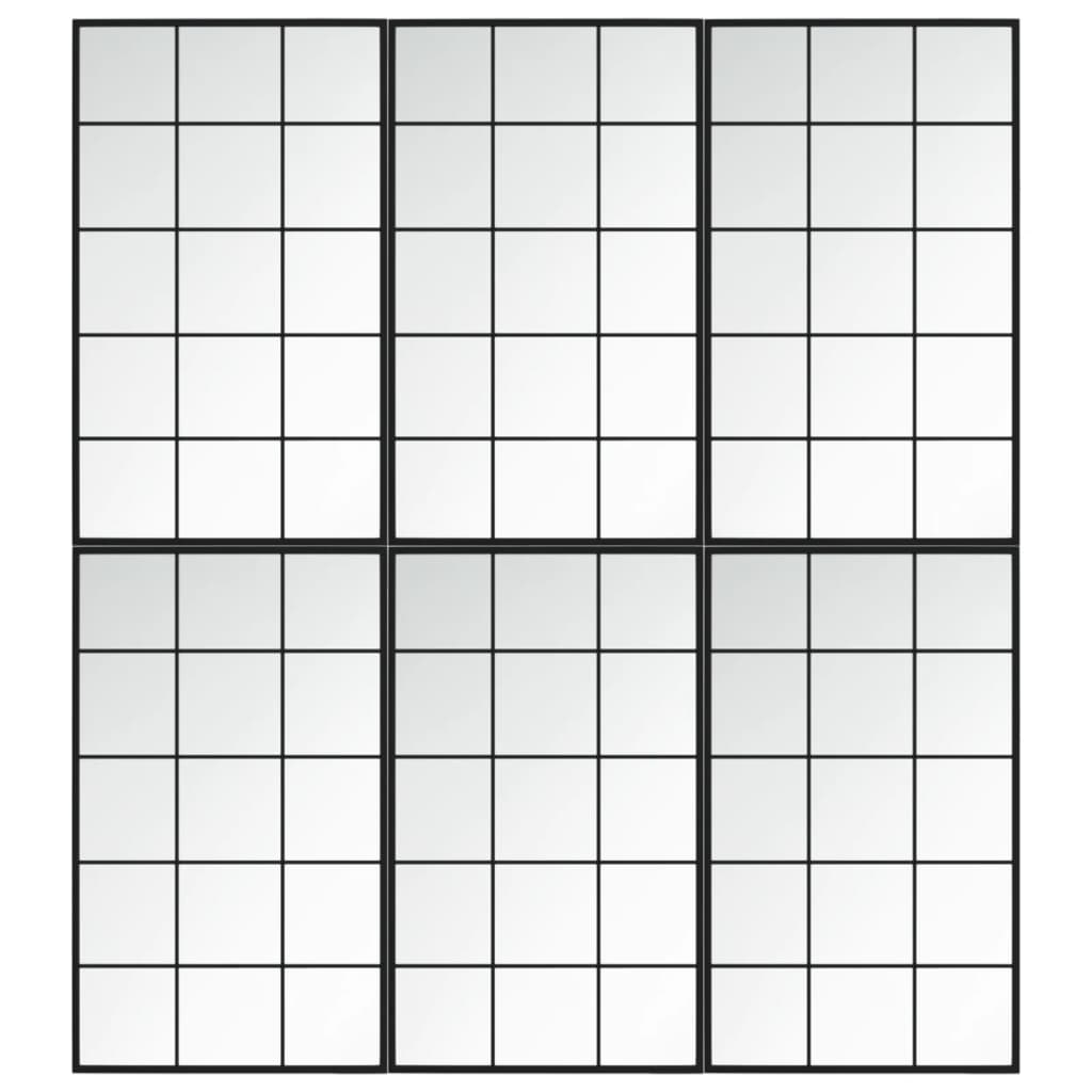 6 db fekete fém fali tükör 100x60 cm 6 db fekete fém fali tükör 100x60 cm