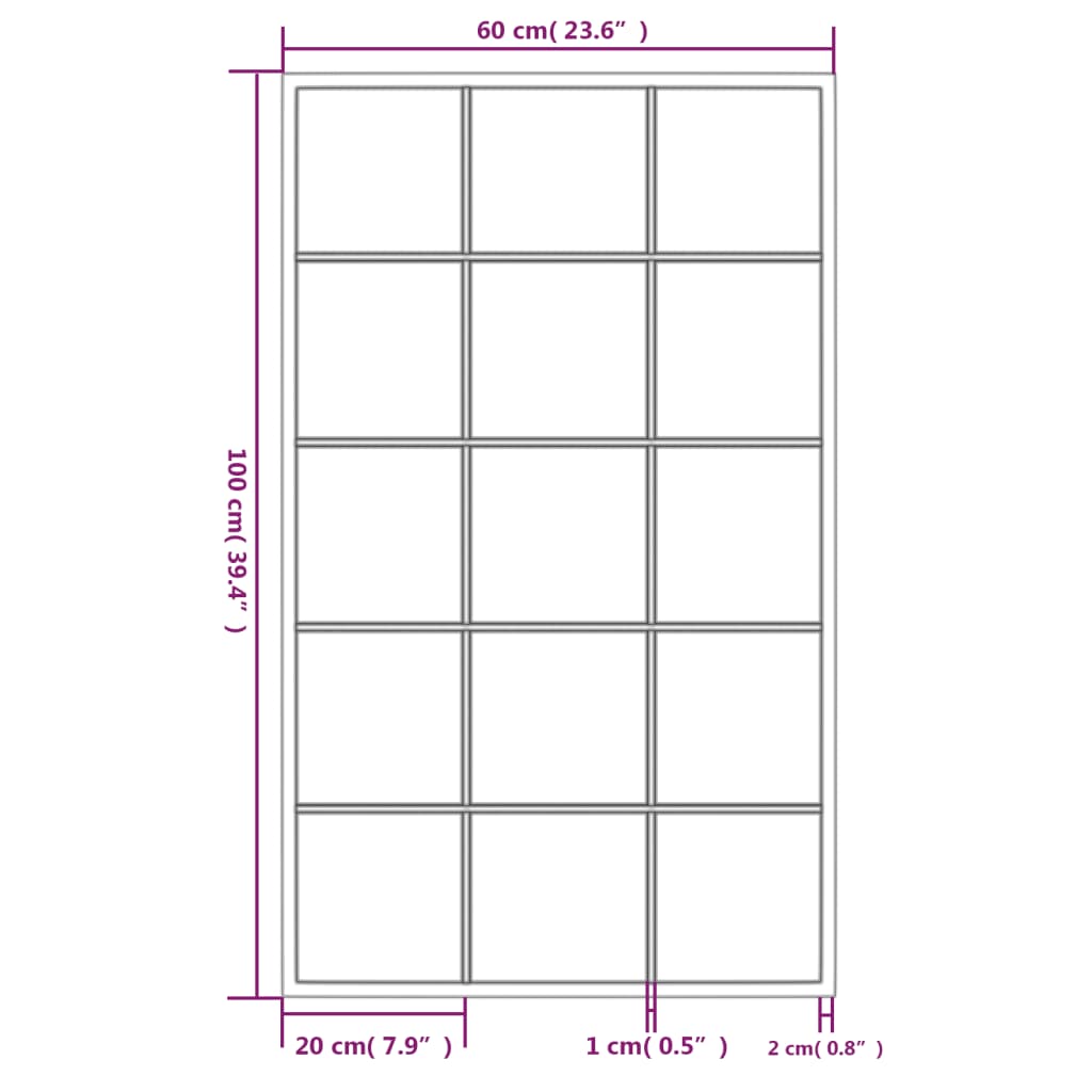6 db fekete fém fali tükör 100x60 cm 6 db fekete fém fali tükör 100x60 cm