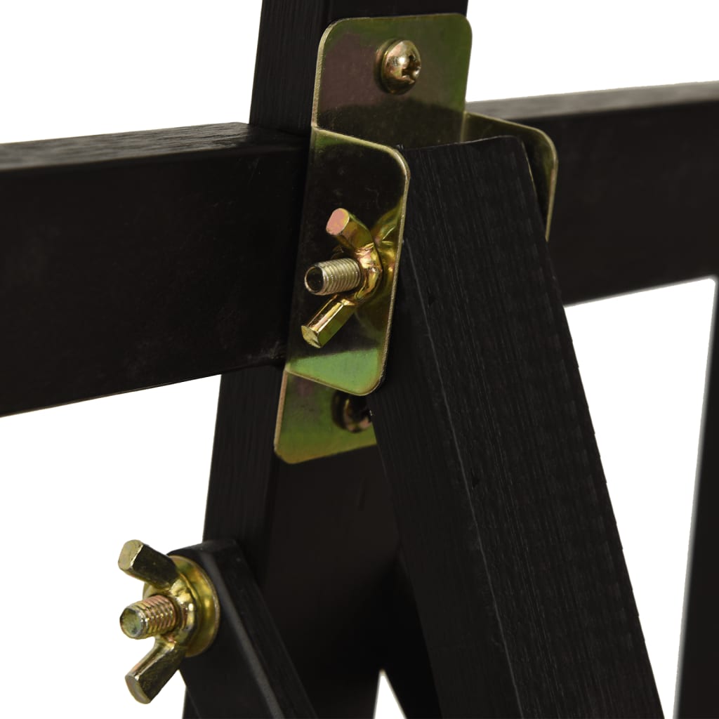 Fekete tömör fenyőfa festőállvány 53,5x95x127 cm