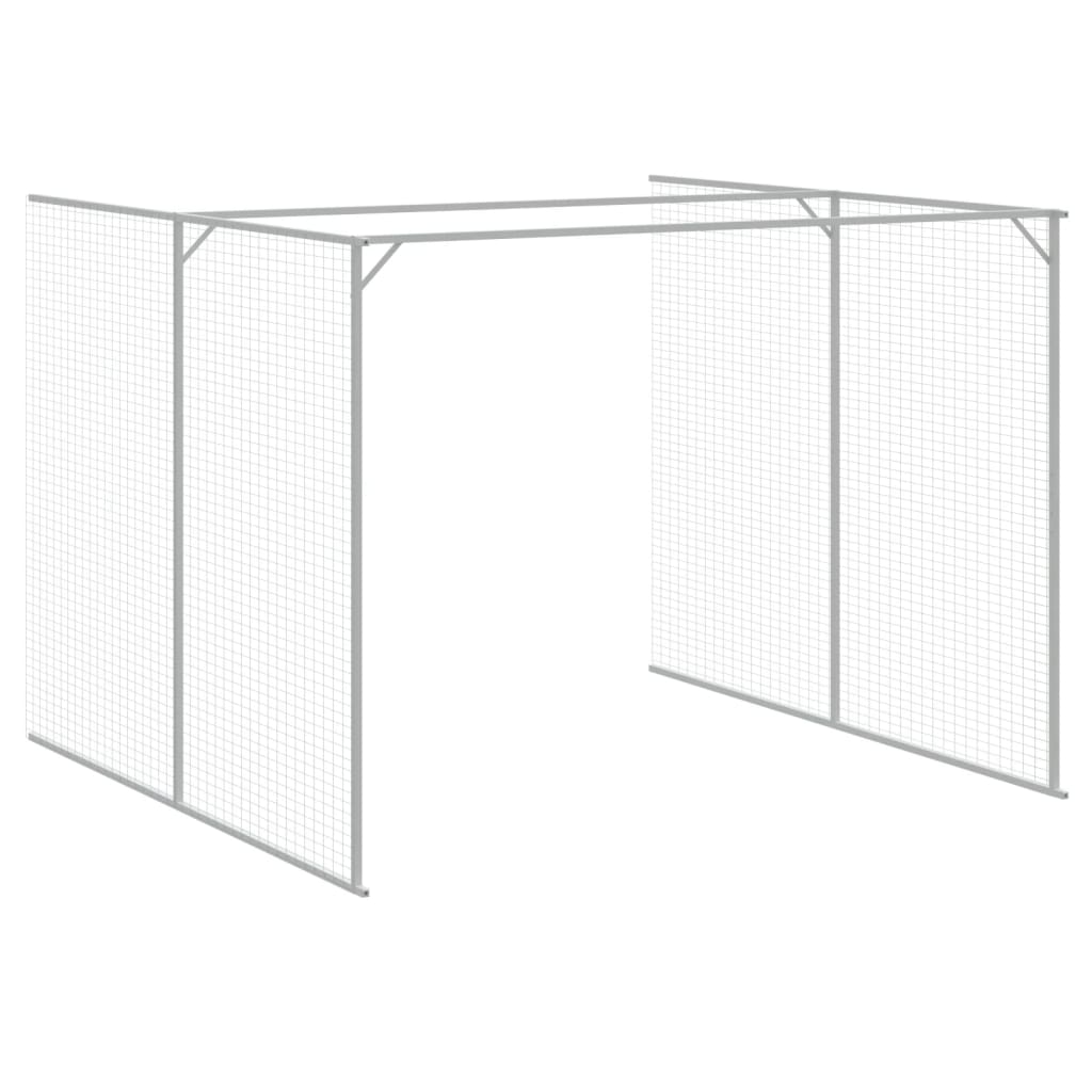 Antracitszürke horganyzott acél kutyakennel 214x457x181 cm