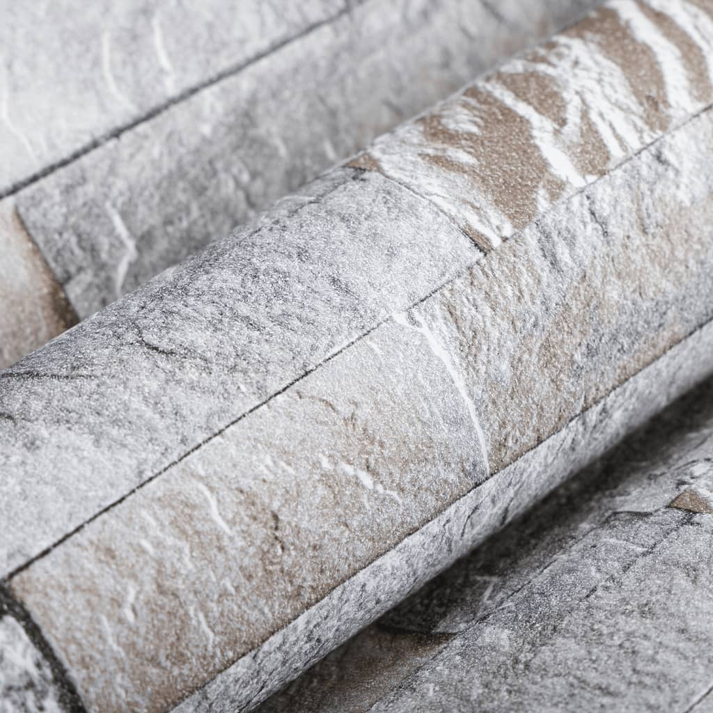 Szürke és barna kőhatású 3d tapéta