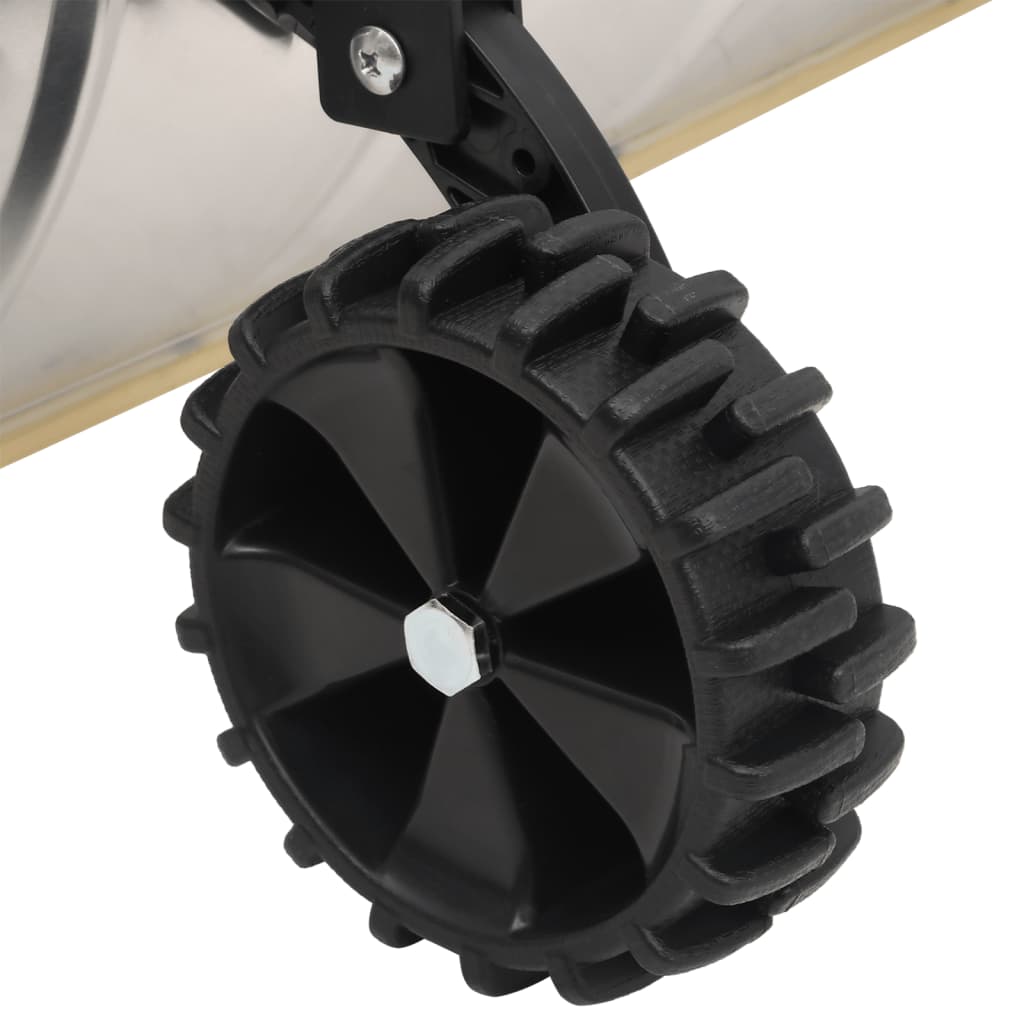 Ezüstszínű hólapát acél pengével és kihúzható nyéllel 61 cm