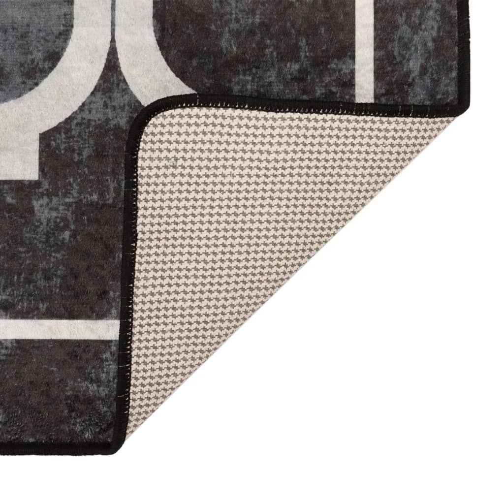 Fekete-fehér mosható csúszásgátló szőnyeg 120 x 180 cm
