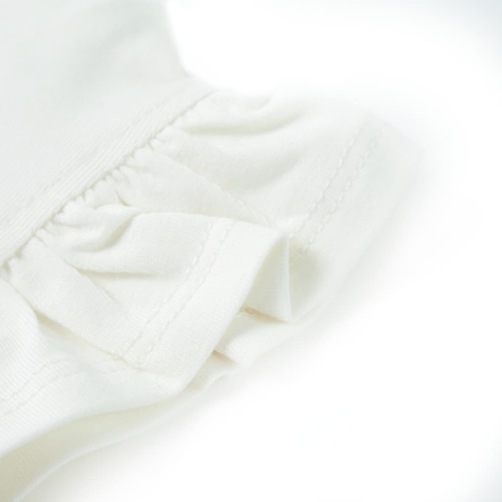 Fehér fodros ujjú gyerekpóló 116
