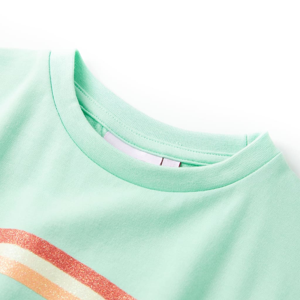 Élénkzöld gyerekruha húzózsinórral 140