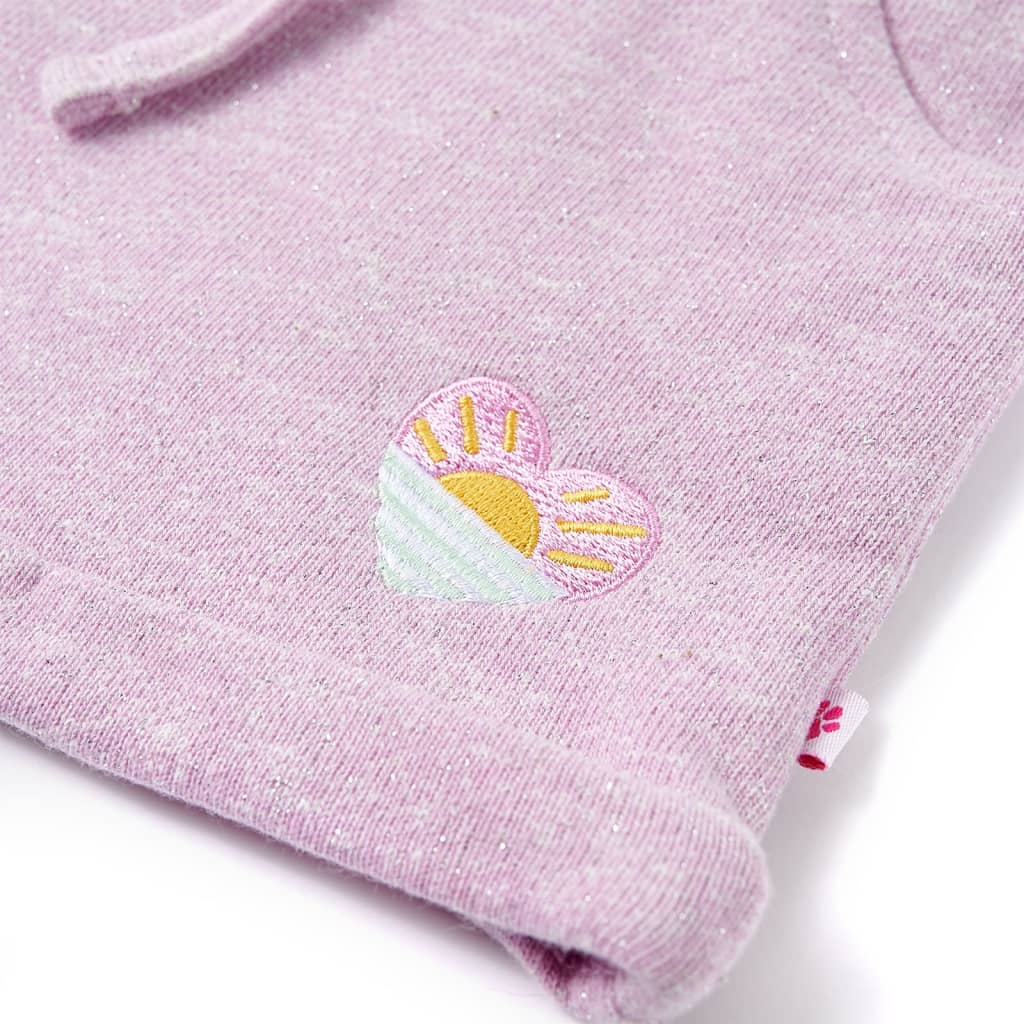 Vegyes lila gyerekrövidnadrág húzózsinórral 128