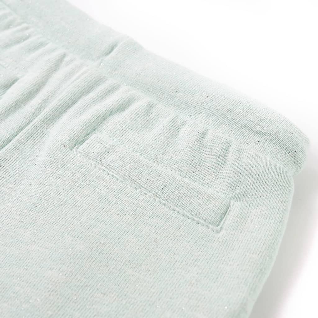 Vegyes világos mentaszínű gyerekrövidnadrág húzózsinórral 128