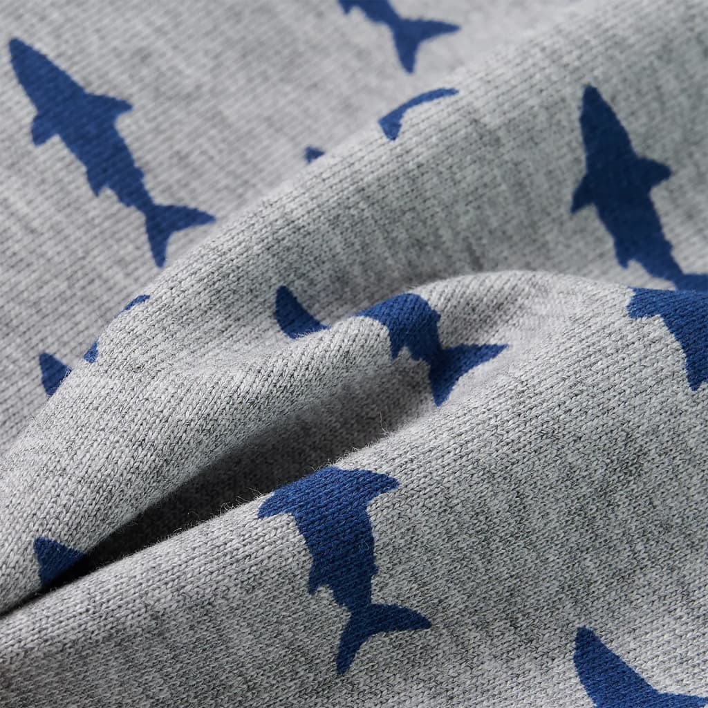 Világosszürke melange gyerekrövidnadrág húzózsinórral 116