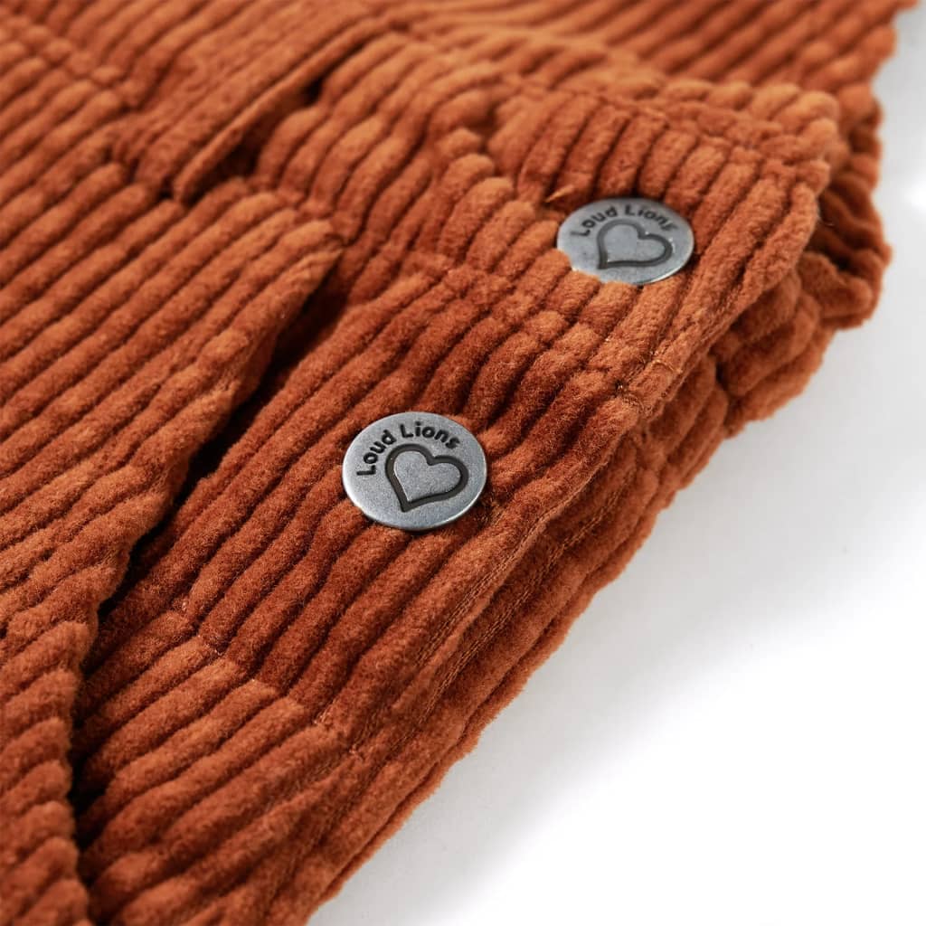 Gyerek overall ruha kordbársony cognac 104