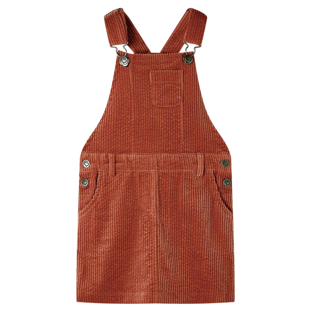 Gyerek overall ruha kordbársony cognac 116