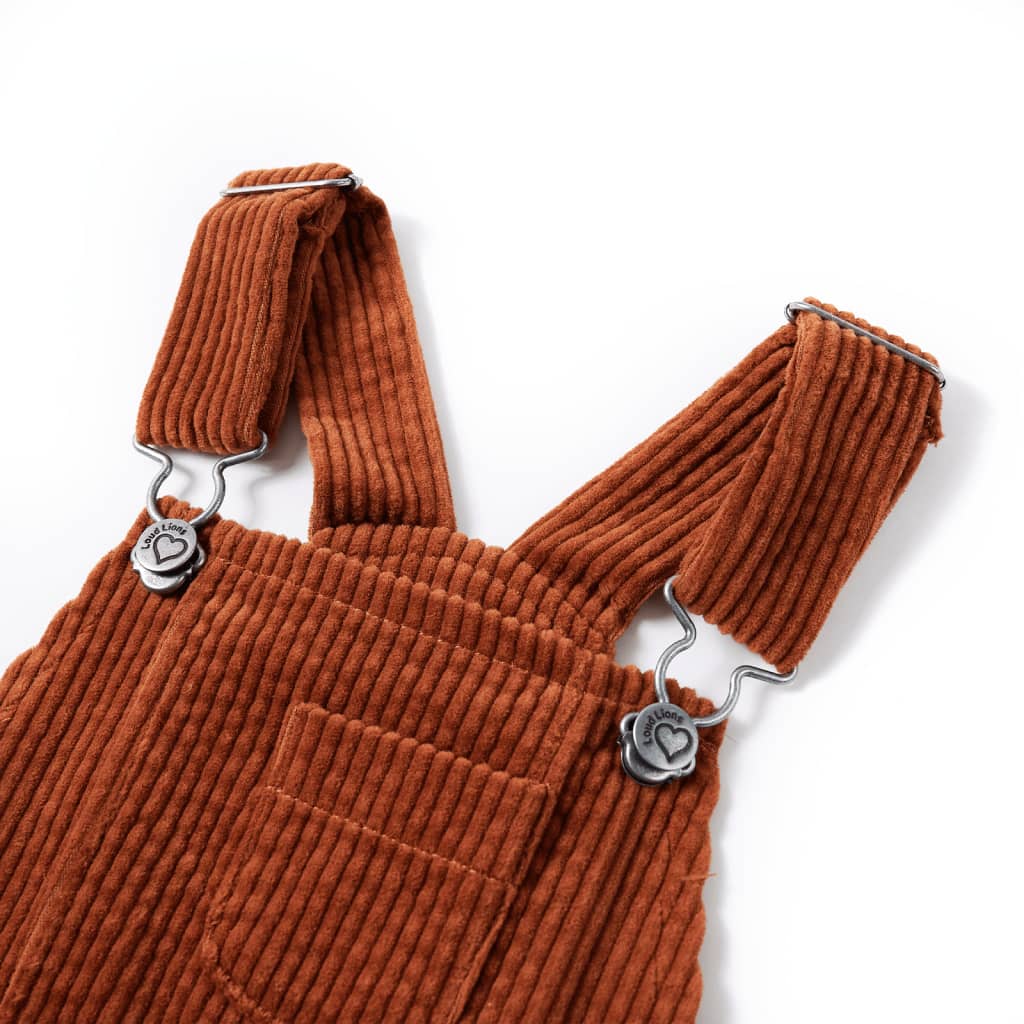 Gyerek overall ruha kordbársony cognac 116