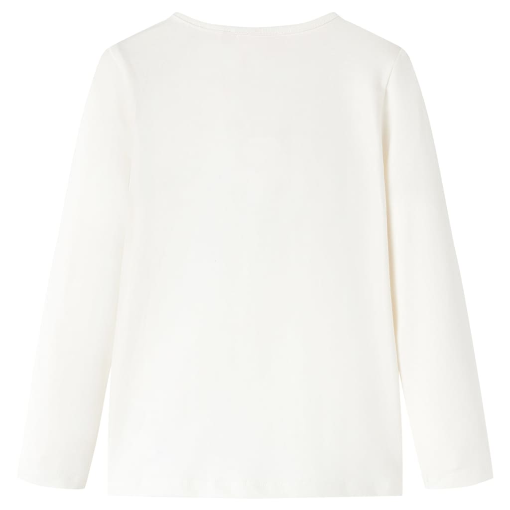 Ekrü színű hosszú ujjú gyerekpóló 104