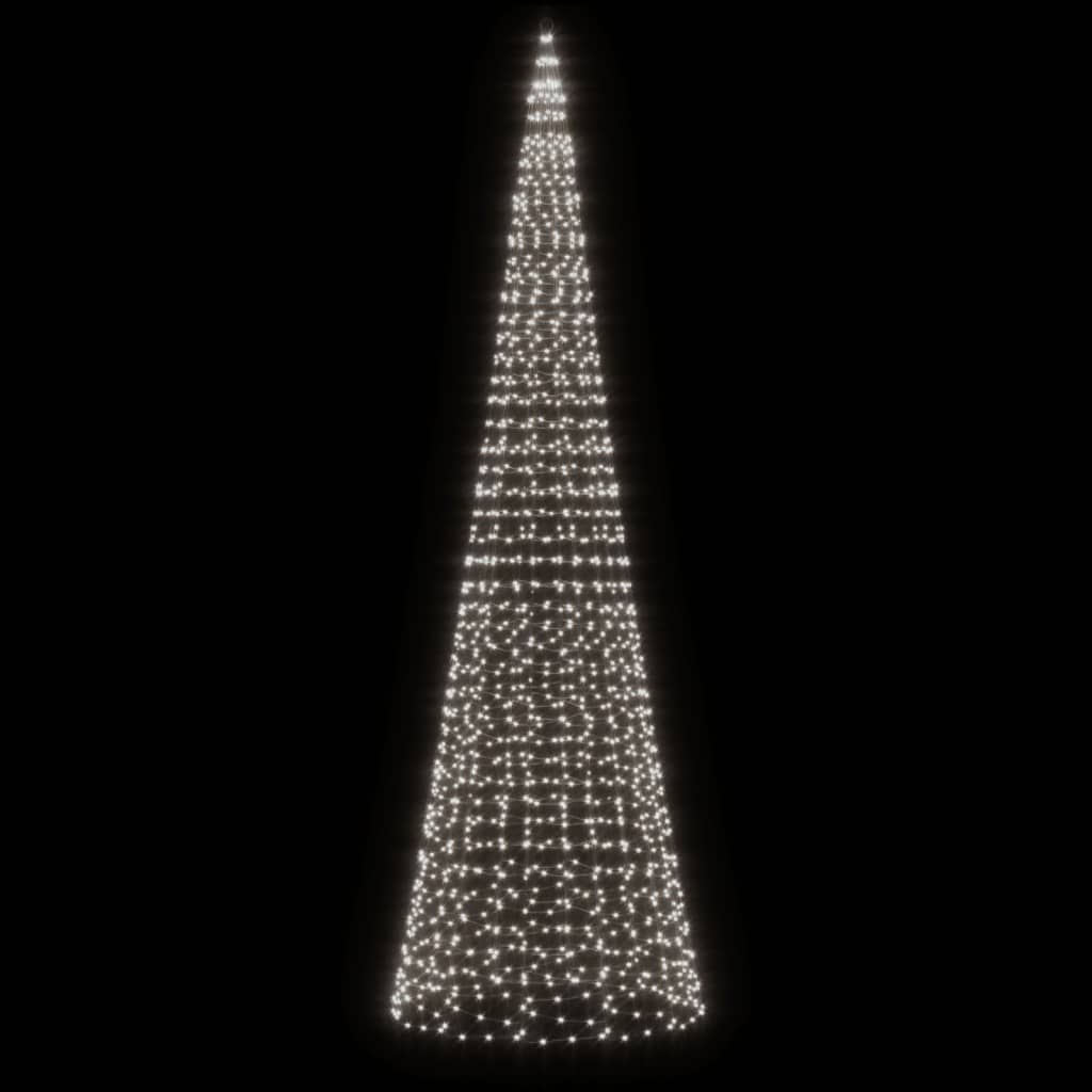 Hideg fehér karácsonyfa lámpa zászlórúdon 1534 led-del 500 cm