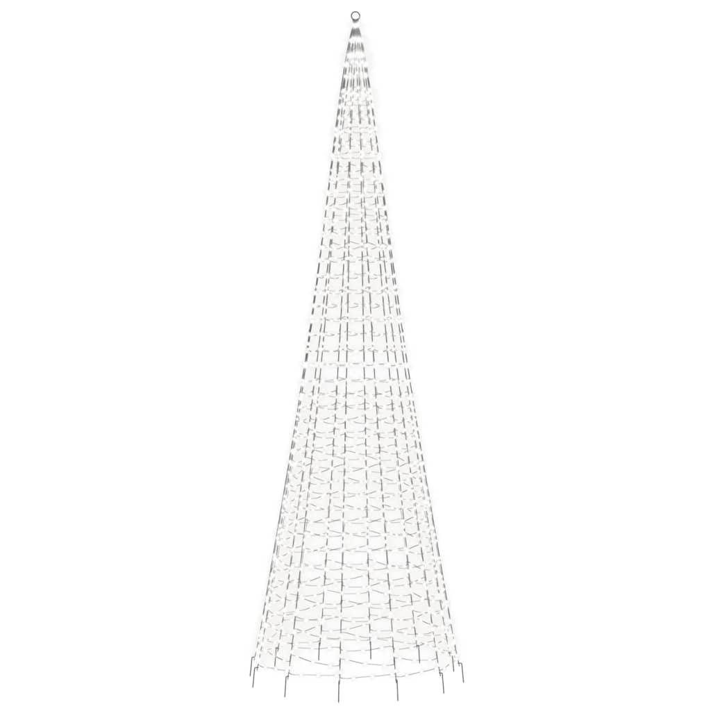 Hideg fehér karácsonyfa lámpa zászlórúdon 1534 led-del 500 cm