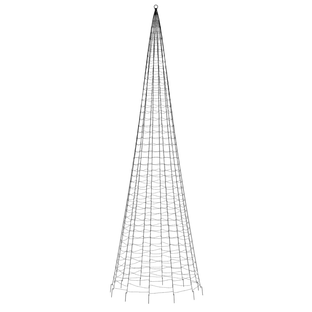 Hideg fehér karácsonyfa lámpa zászlórúdon 1534 led-del 500 cm