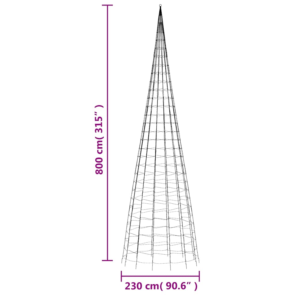 Hideg fehér led karácsonyfa 3000 led 800 cm