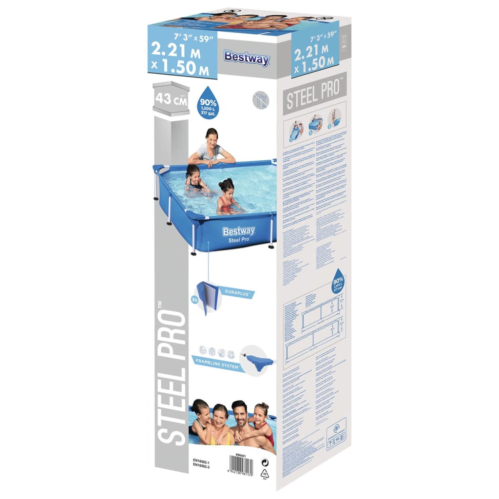 Bestway steel pro úszómedence 221 x 150 x 43 cm Bestway steel pro úszómedence 221 x 150 x 43 cm