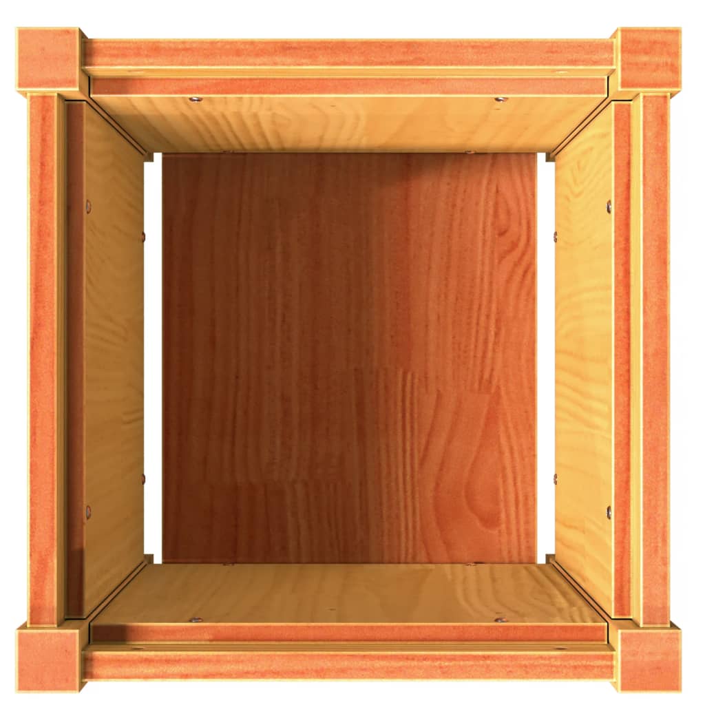 Viaszbarna tömör fenyőfa kerti virágláda 40 x 40 x 40 cm