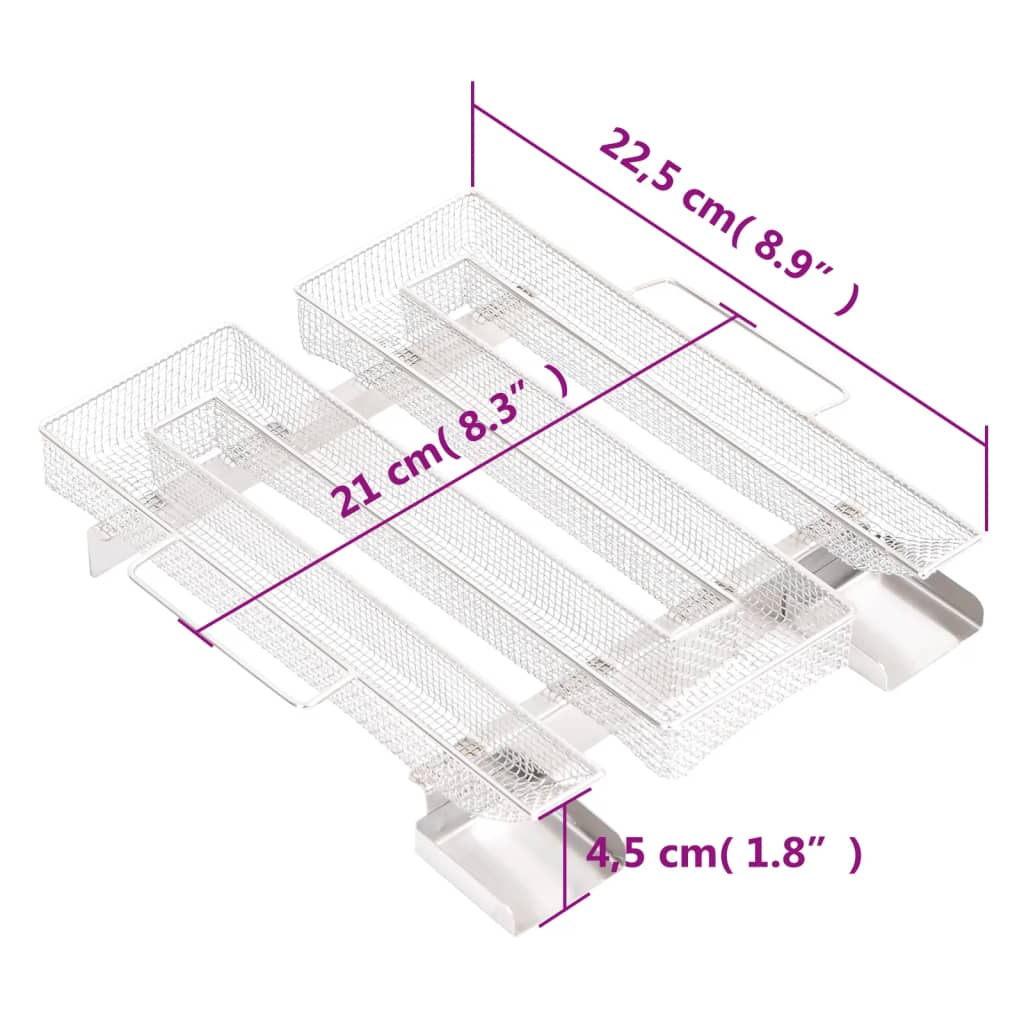 4 oldalas rozsdamentes acél hidegfüst-generátor 22,5 cm 4 oldalas rozsdamentes acél hidegfüst-generátor 22,5 cm