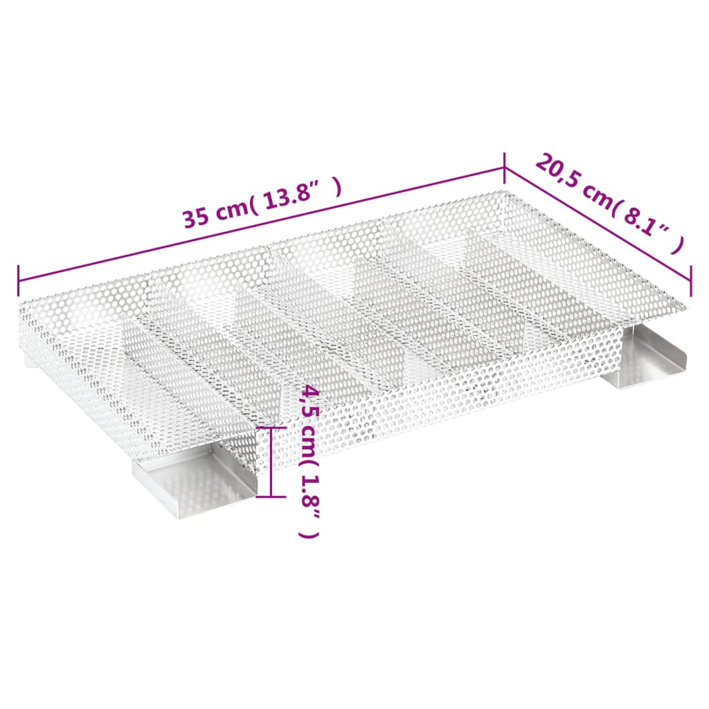 Rozsdamentes acél 8 kamrás hidegfüst-generátor 35 cm
