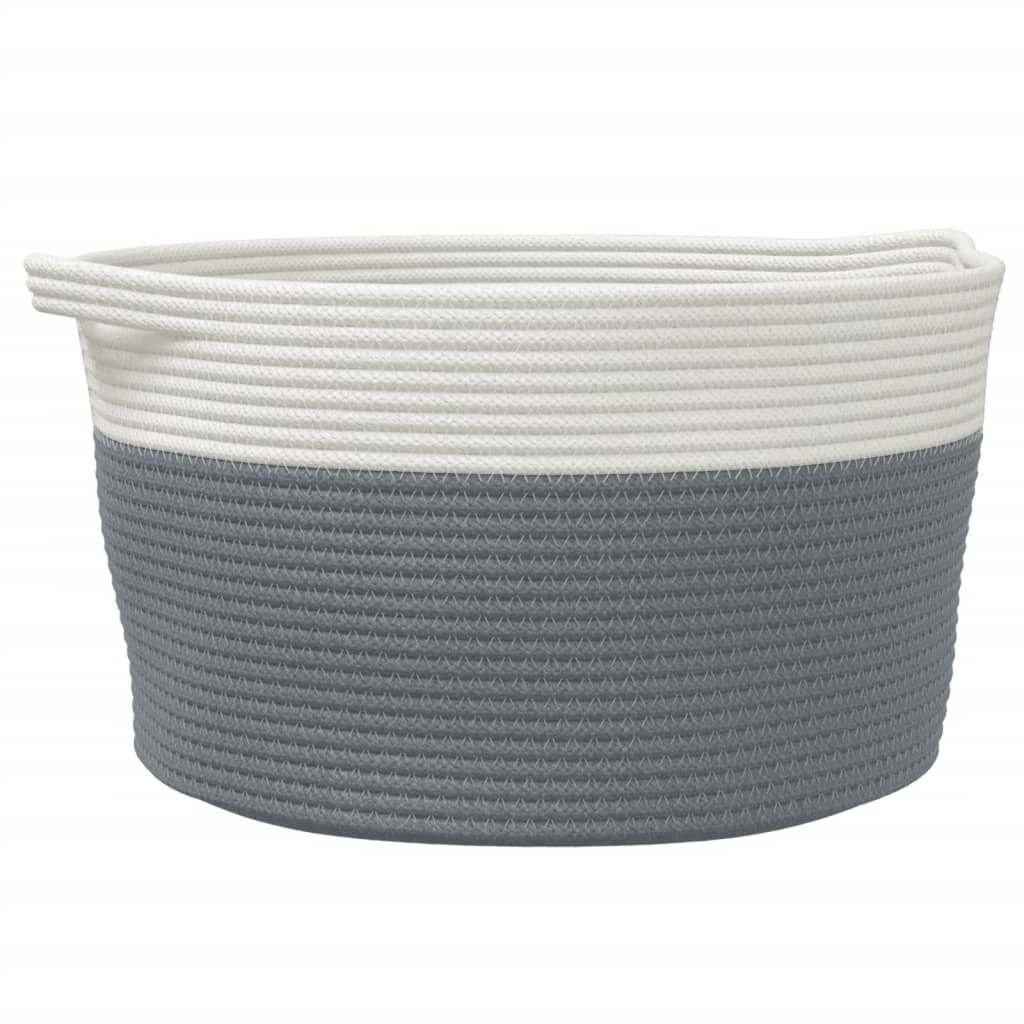 Szürke és fehér pamut tárolókosár ø40 x 25 cm