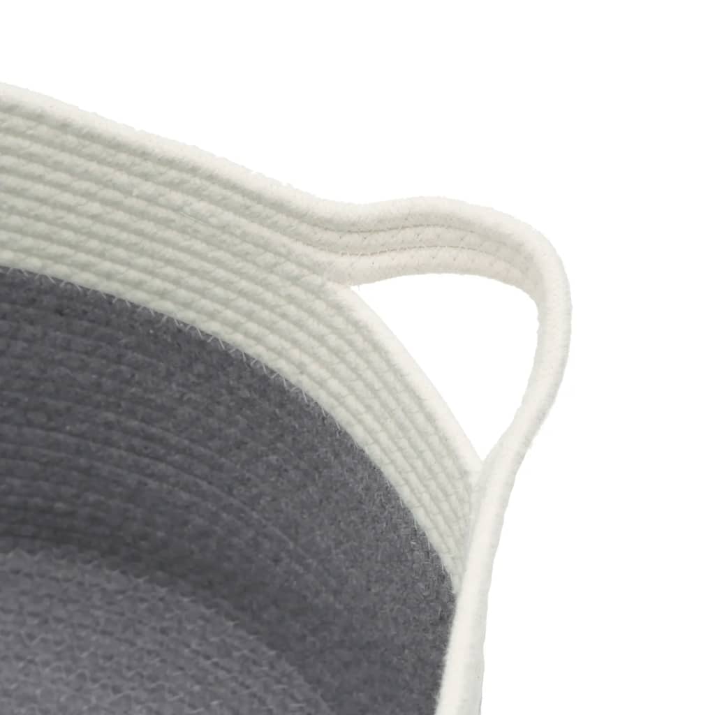 Szürke és fehér pamut tárolókosár ø40 x 25 cm