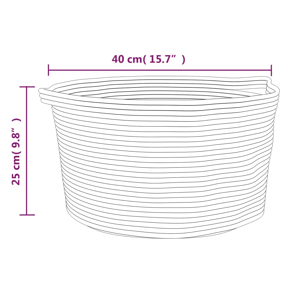 Szürke és fehér pamut tárolókosár ø40 x 25 cm