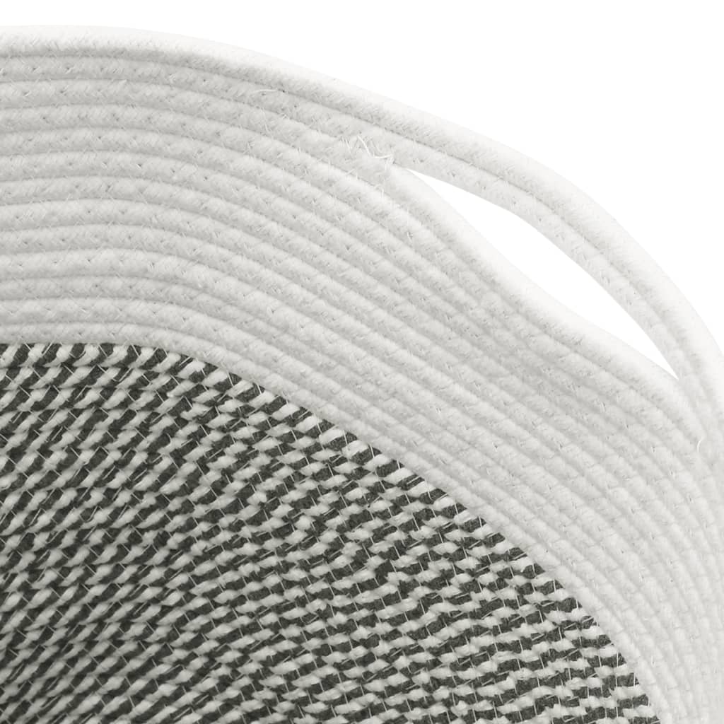 Szürke és fehér pamut tárolókosár ø40 x 35 cm