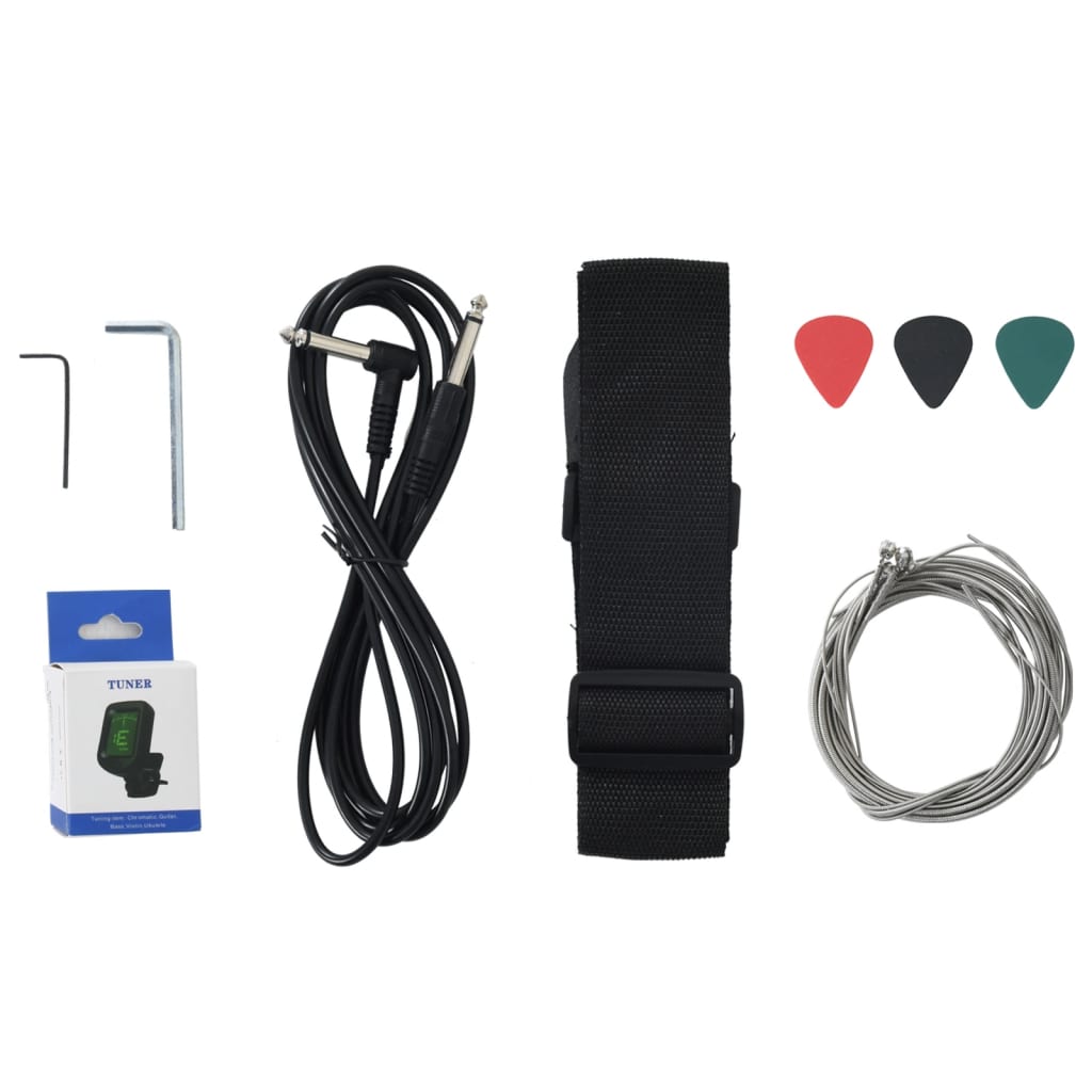 Barna-fekete elektromos basszusgitár kezdőknek tokkal 4/4 46