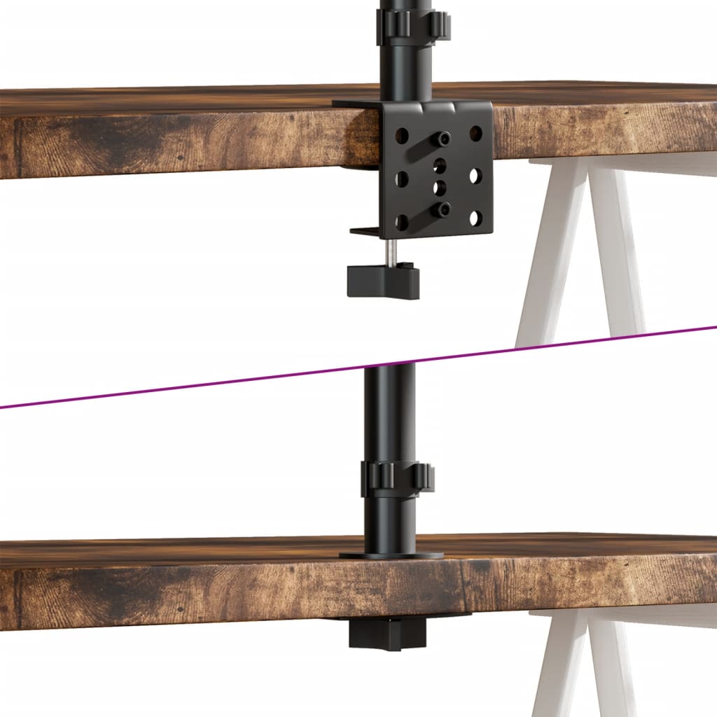 Dupla fekete acél monitorállvány vesa 75/100 mm