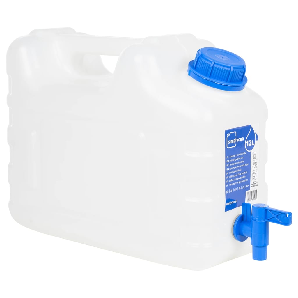 Átlátszó műanyag víztartály csappal 12 l Átlátszó műanyag víztartály csappal 12 l