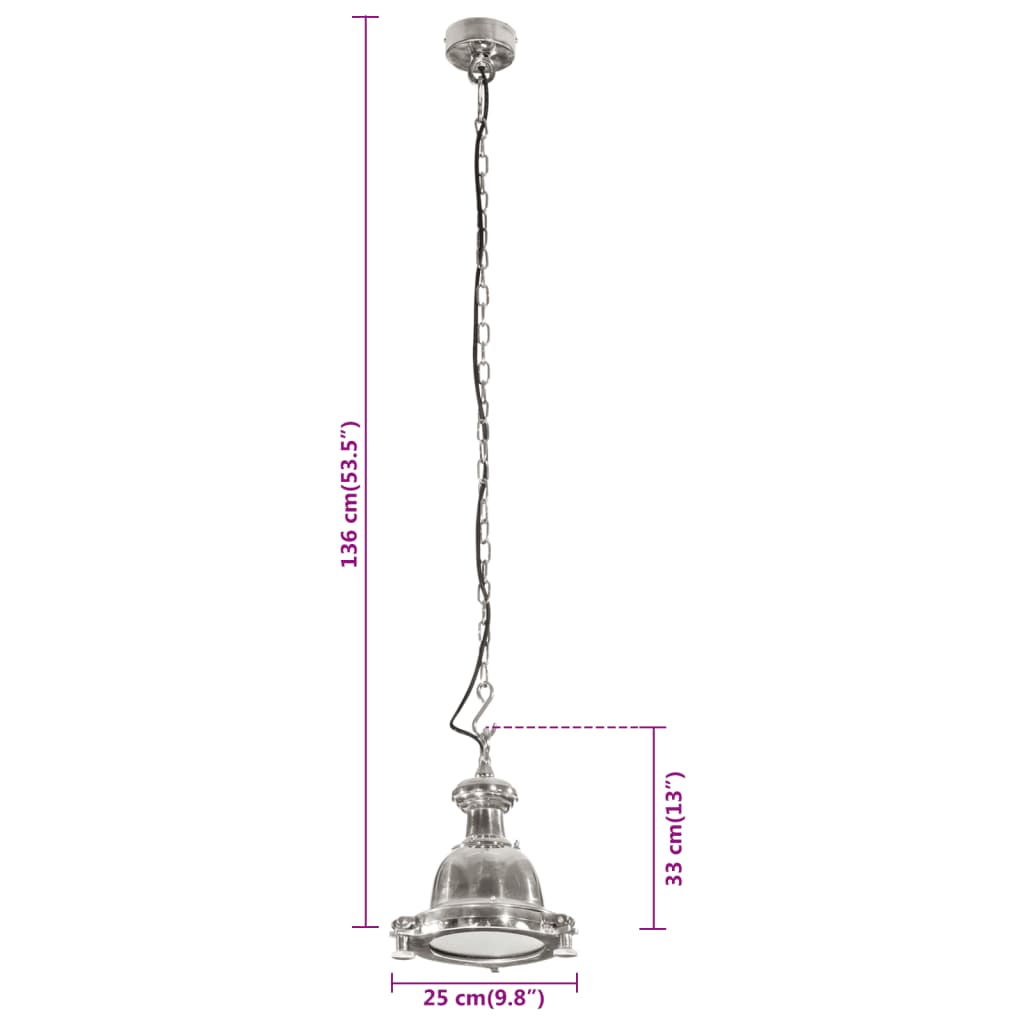 Alumínium függőlámpa 25 x 25 x 136 cm
