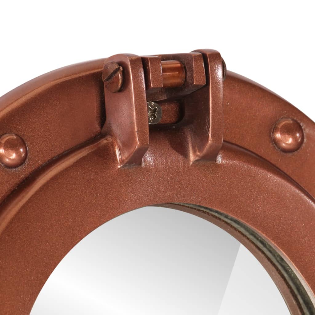 Alumínium és üveg fali lőrés tükör ø23 cm