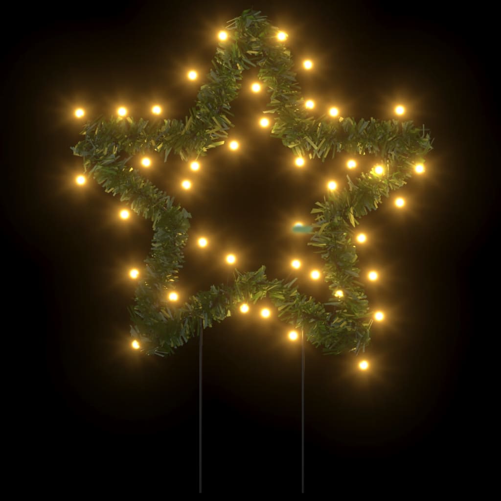 Karácsonyi csillag fénydekoráció 3 cövekkel 50 led 29 cm
