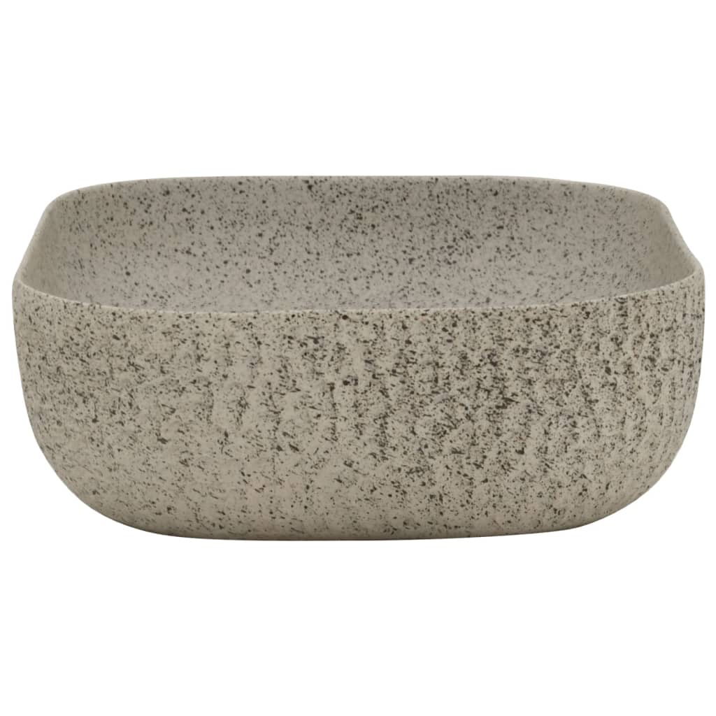 Szürke kerámia négyszögletes asztali mosdó 48 x 37,5 x 13,5 cm