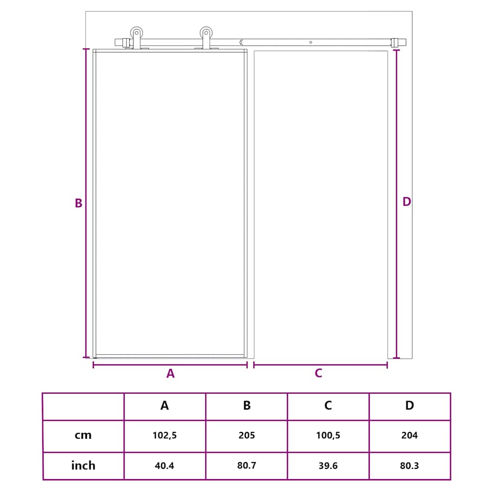 Aranyszínű átlátszó esg üveg és alumínium tolóajtó 102,5x205 cm